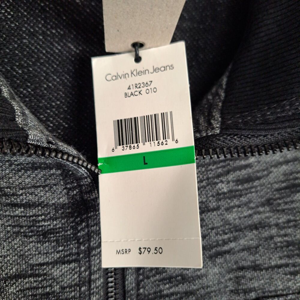 Calvin Klein Men's Med Grey Heathered Full Zip Hoodie Large NWT - Picture 6 of 12